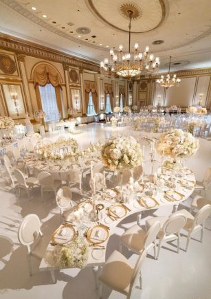 Half Moon Table and White Dior Chair for rent in Dubai, Abu Dhabi and UAE.