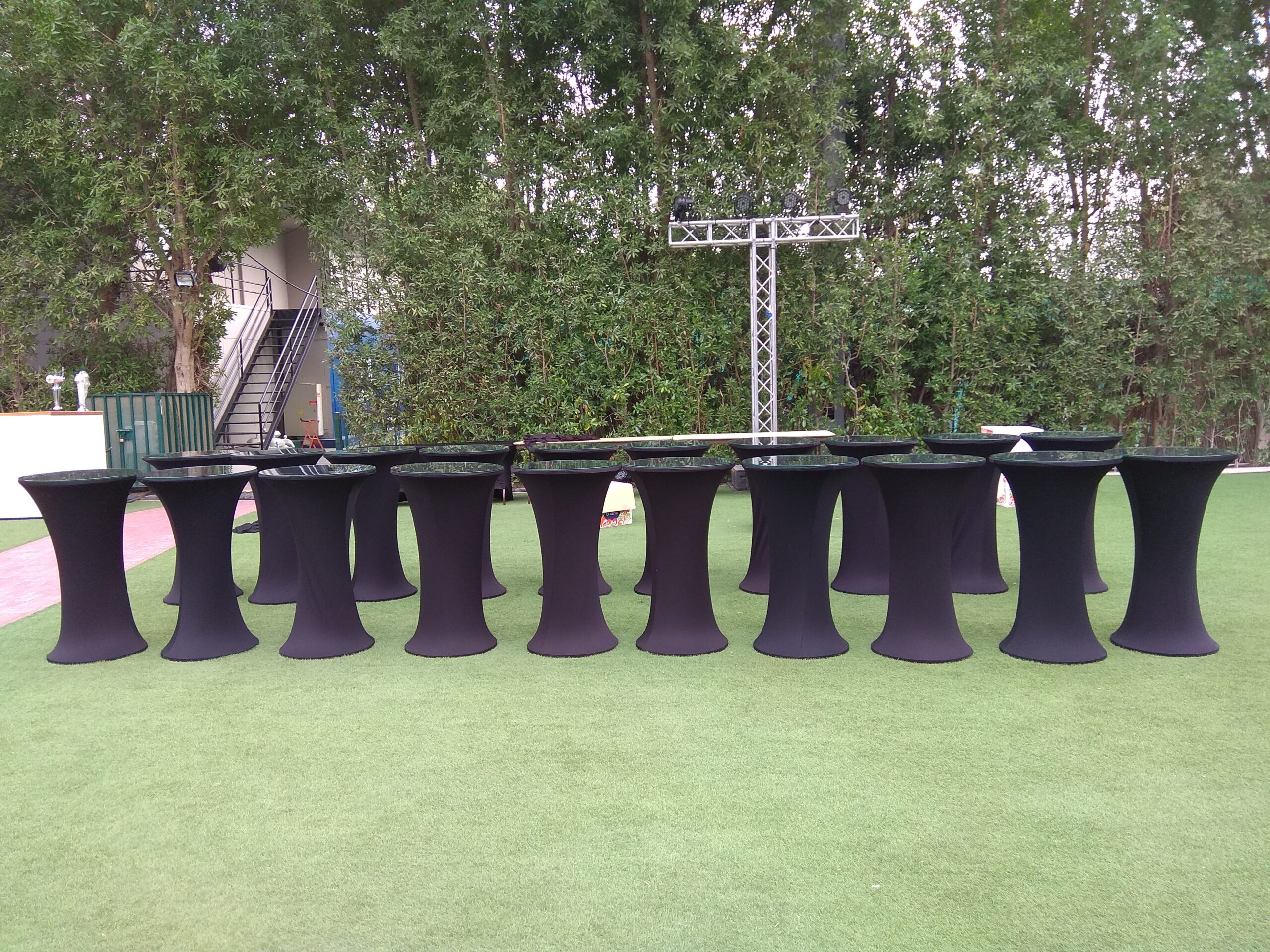Cocktail table with black cover for rent in Dubai, Abu Dhabi and UAE