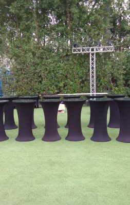 Cocktail table with black cover for rent in Dubai, Abu Dhabi and UAE