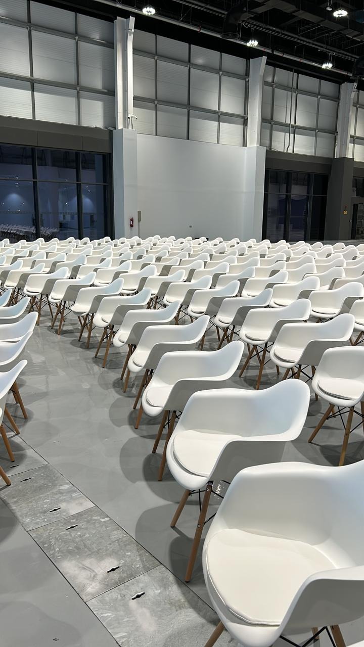Tulip Armchairs for rent near me in Dubai. Tulip Chairs also know as Eames Chair or Scandavian Chair or Wooden leg chair for rent in Dubai, Abu Dhabi and UAE.
