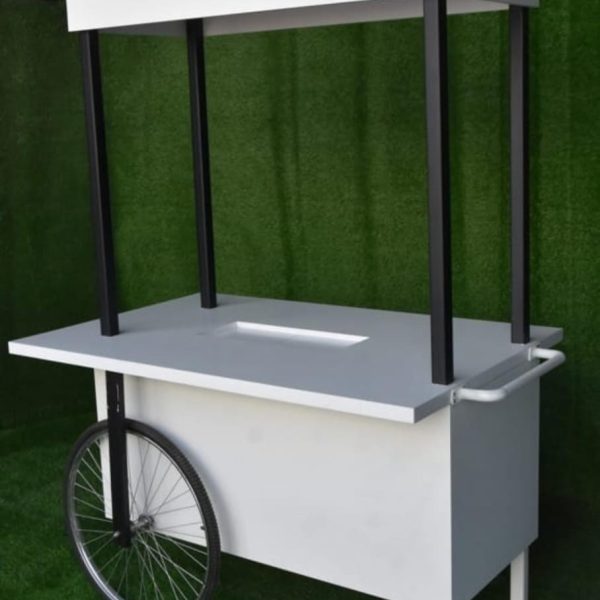 White carts for rent in Dubai, Abu Dhabi, Sharjah, Ajman, and the UAE, including candy carts, dessert carts, and rustic display carts.