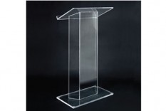 Acrylic podium available for rent throughout the UAE for various events.