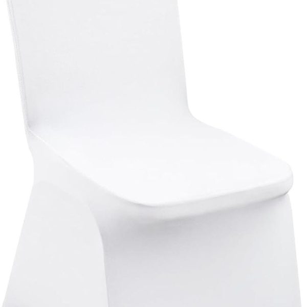 White banquet chair with a stretch cover