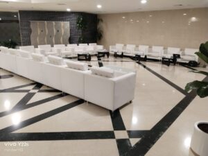 Elegant event setup featuring stylish sofas and modern coffee tables available for rent in Dubai, Abu Dhabi, Sharjah, Ajman, and the UAE. Includes various designs to complement any occasion.