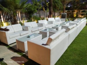 Two Seater VIP Sofa and Rectangular Alfa Coffee Table for rent in Dubai, Abu Dhabi and UAE