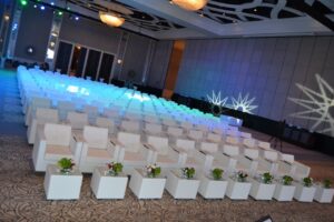 Elegant setup featuring stylish sofas and coffee tables for rent in Dubai, Abu Dhabi, Sharjah, Ajman, and the UAE. Includes modern coffee tables and comfortable sofas to enhance your event's ambiance.