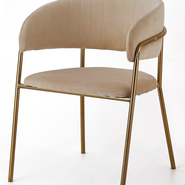 Niara Beige Chair available for rent from Qamar Event Rentals. Perfect for elegant events in Dubai and UAE. Stylish and comfortable seating option.