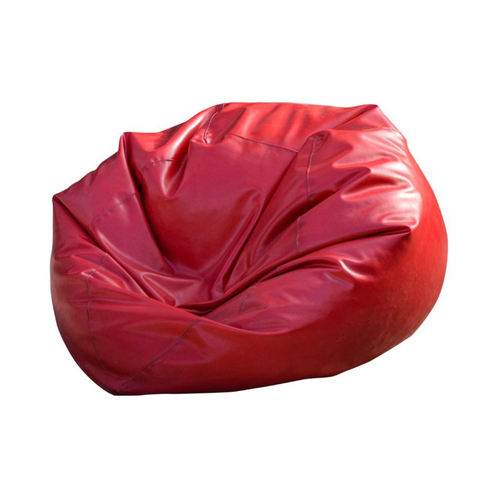 Red bean bag for rent, ideal for casual and outdoor events across the UAE, including Dubai and Abu Dhabi. Available in various sizes and colors.