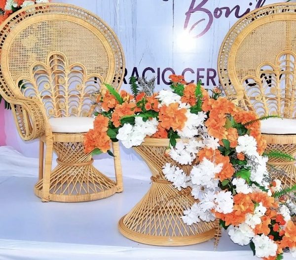 Peacock Chair in a wedding setup - Elegant rattan chair for rent in Dubai, Abu Dhabi, Sharjah, Ajman, and UAE