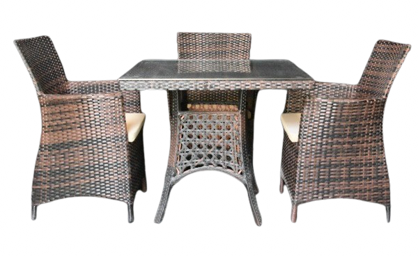 Stylish rattan chairs and tables available for rent in Dubai, perfect for events and outdoor gatherings.