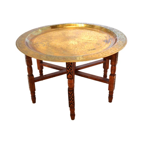 Moroccan Coffee Table Brass Top for Rent by Qamar Event Rentals