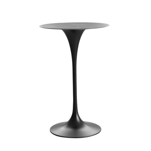 Round Black Cocktail Table for rent from Qamar Event Rentals, perfect for elegant events and gatherings in Dubai and the UAE.