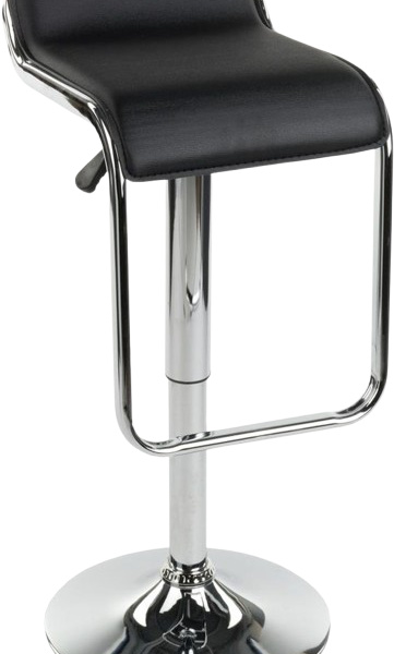 Flamingo Bar Stool in Black available for rent from Qamar Event Rentals, ideal for events in Dubai and the UAE. Features a sleek design and adjustable chrome stand.