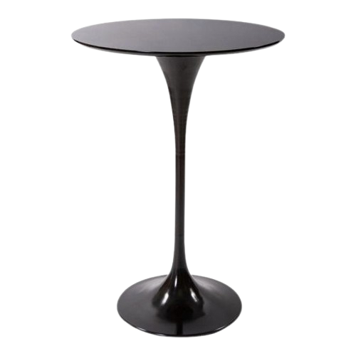 Black Round Neo Cocktail Table available for rent for events in Dubai, perfect for weddings and corporate functions.