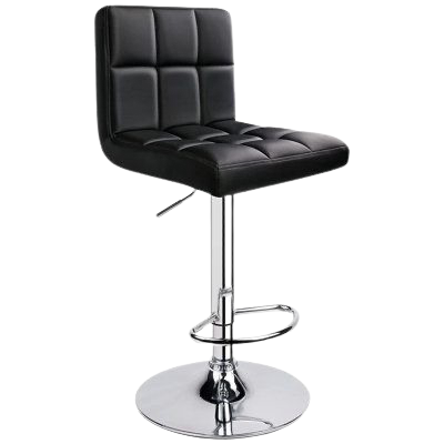 Leather Black Comfy Bar Stool for Rent in Dubai, Abu Dhabi, Sharjah, Ajman, Umm Al Quwain, Fujairah, and Ras Al Khaimah