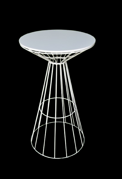 White Wire Barstool available for rent, perfect for upscale events and gatherings in Dubai and throughout the UAE. Modern and stylish high seating option.