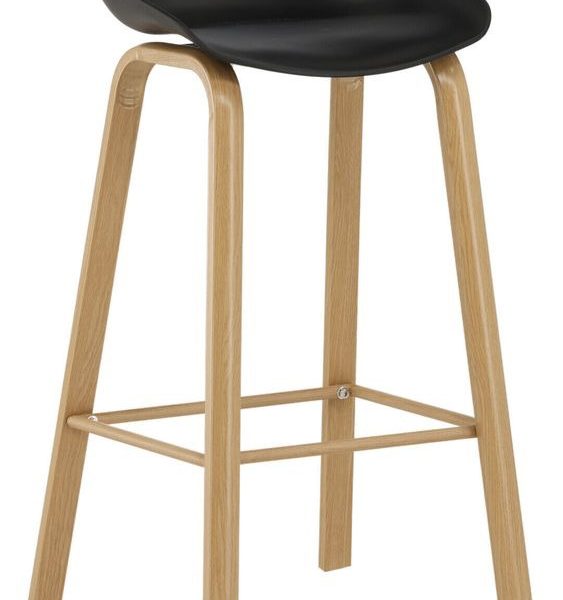 Rustic Glocky Bar Stool available for rent in grey, white, and black, featuring sturdy wooden legs and hard plastic seating for events in Dubai and surrounding areas.