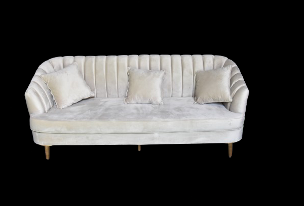 3-seater sofa rental in Dubai, available in various colors and materials including leather and fabric. Ideal for events, providing comfort and style.