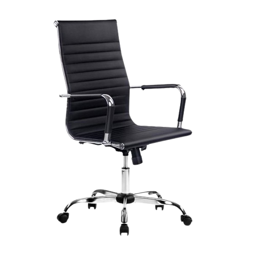 Office-Chair-Black-Leather-High-Back.png ROMAS BLACK OFFICE CHAIR - Image 1