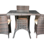 RATTAN CHAIR AND TABLE SET