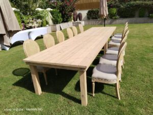 Wooden Crate Table -Beige / Red